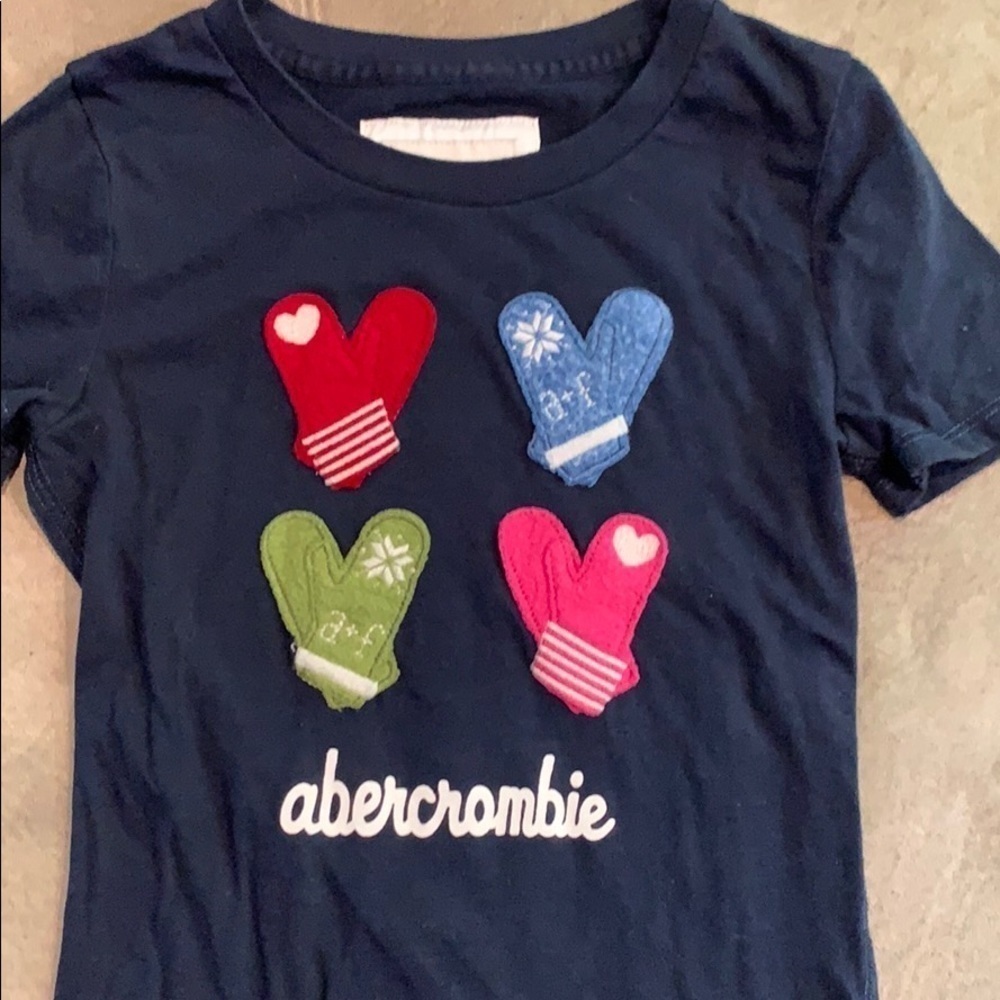 Abercrombie kids navy tshirt with embellishments